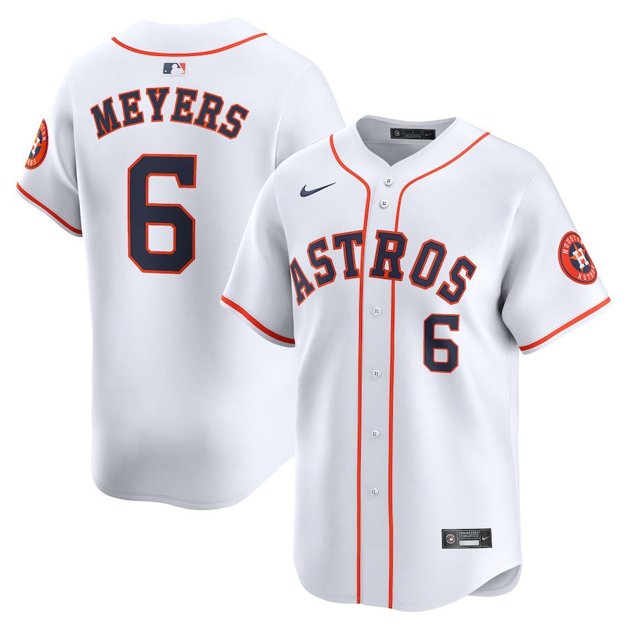 Men Houston Astros 6 Jake Meyers Nike White Home Limited Player MLB Jersey